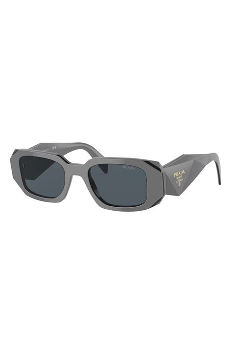 prada sport rectangular frame brown sunglasses|Prada 51mm rectangular sunglasses.